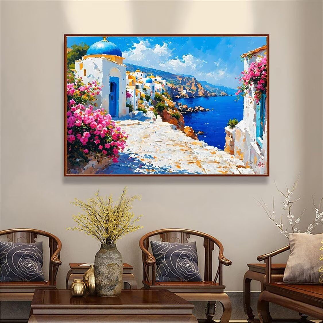 DIY Malarstwo diamentowe 5D, sztuka diamentowa, wyspa Santorini, zestawy dla dorosłych, sztuka ze strasu, haft, artykuły rzemieślnicze, dla dzieci i dorosłych, idealna dekoracja ścienna do domu,