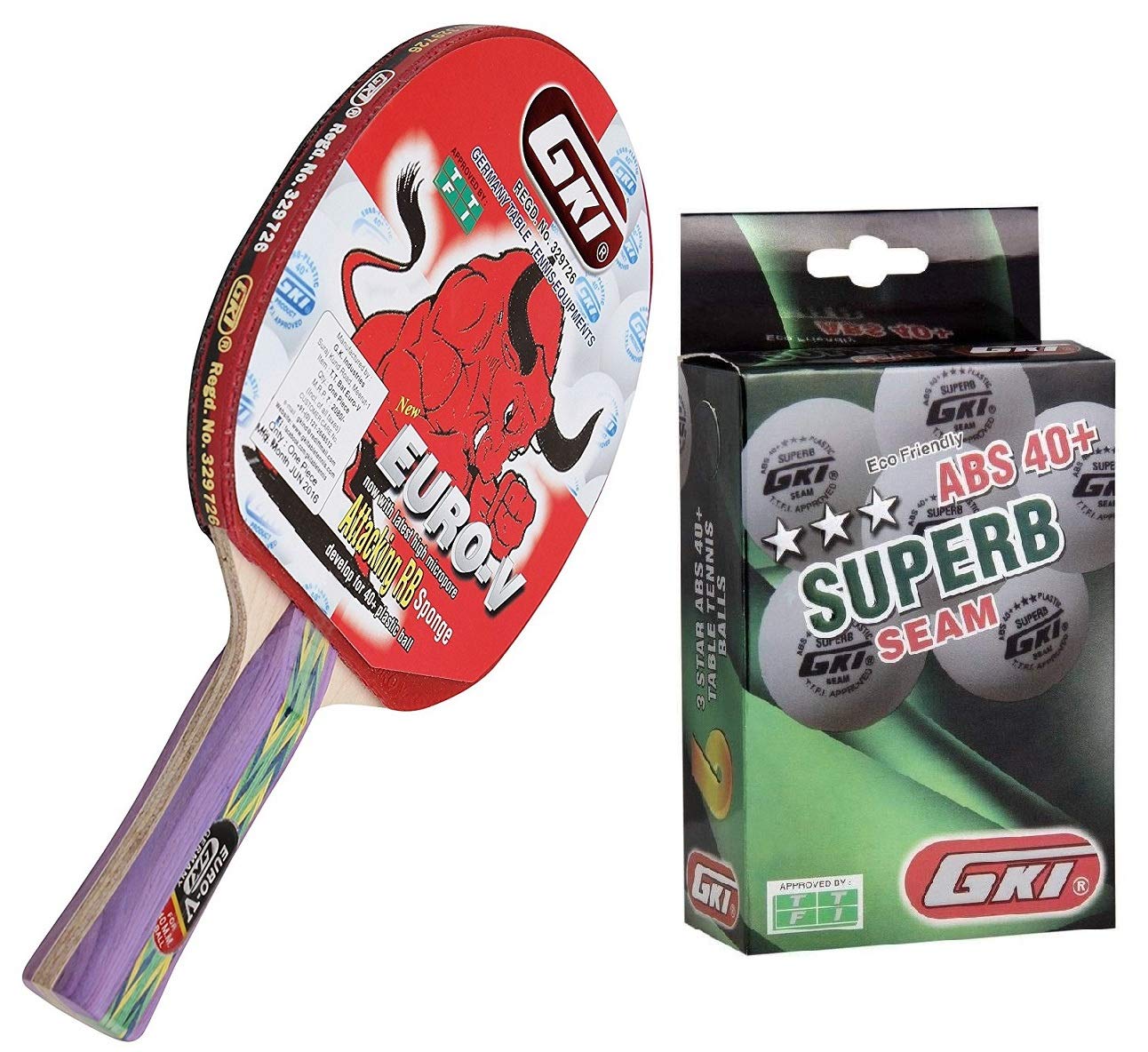 GKI Euro V Table Tennis Racquet Combo Set