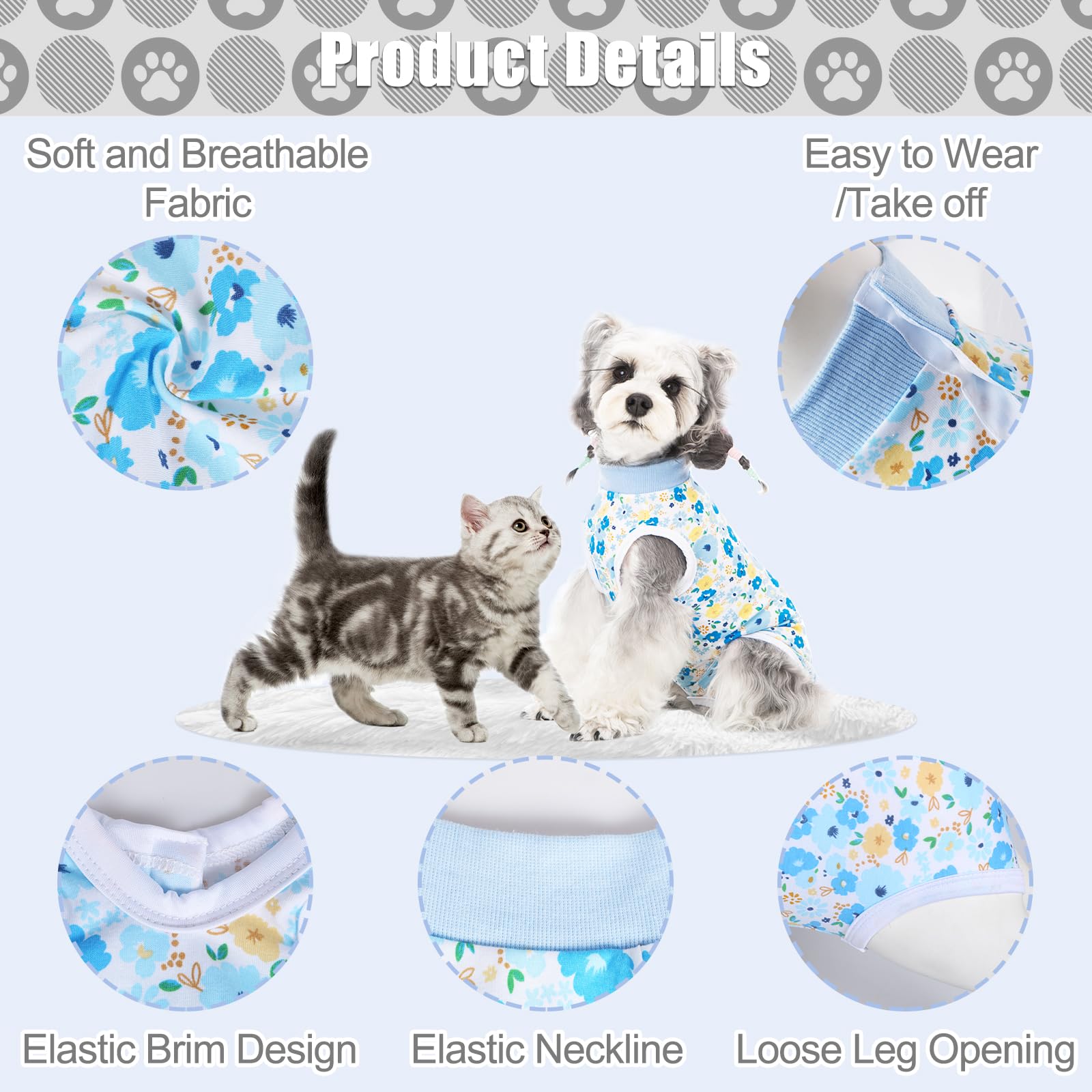 FEimaX Dog Surgery Recovery Suit, Pet Onesie after Surgery for Female Male Dogs Cone E-Collar Alternative - Image 4