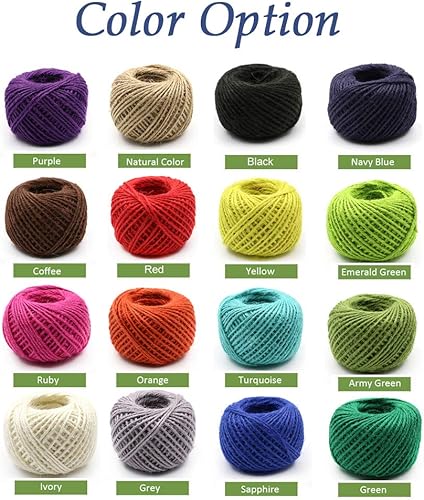 Miniatura 2 de Rollo de yute de cáñamo de 164 pies y 0.079 in para envolver regalos de Navidad, manualidades, exhibición de imágenes y adornos (marfil)