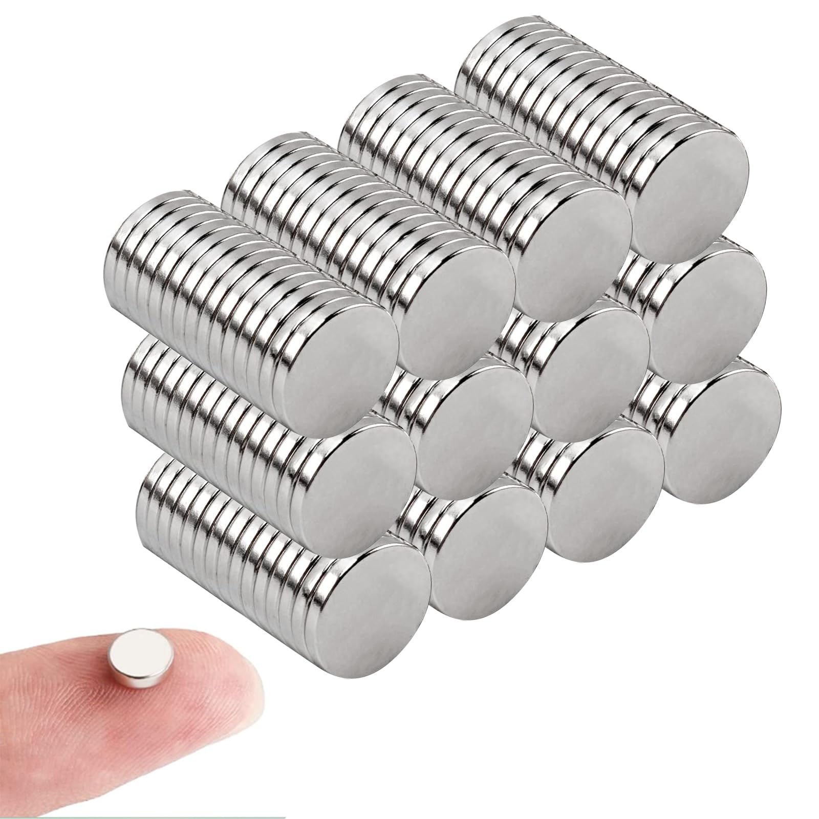 Imanes fuertes de neodimio, extrafuertes, 10 mm x 1 mm, 100 unidades, redondos, pequeños, autoadhesivos, fuertes, para frigorífico, pizarra blanca