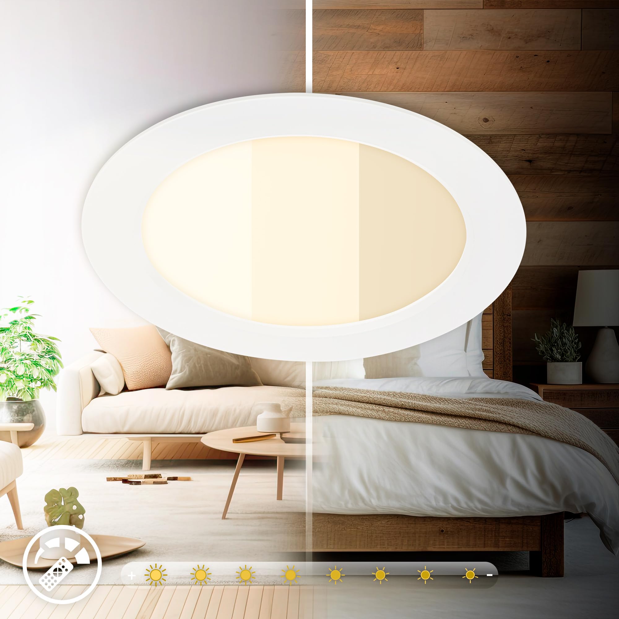 BRILONER - 3er Set LED Einbaustrahler 230V mit Fernbedienung, dimmbar, RGB, CCT wamweiß bis kaltweiß, Spot, Deckenspots, Einbauleuchten, Badezimmer, Einbauspots LED, 12x4 cm, Weiß