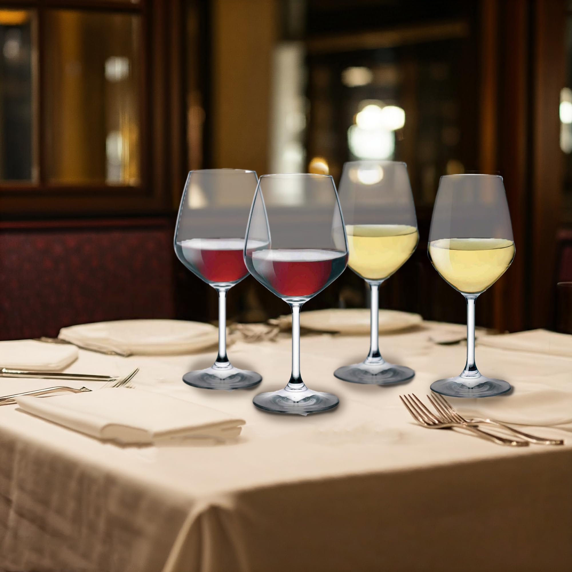 Sicignano | Juego de copas de vino tinto CL.53 + vino blanco 43,5 cl.43,5 Divino de cristal para 6 personas, transparentes, aptas para lavavajillas – regalo cubo champán blanco 2 botellas, Made in