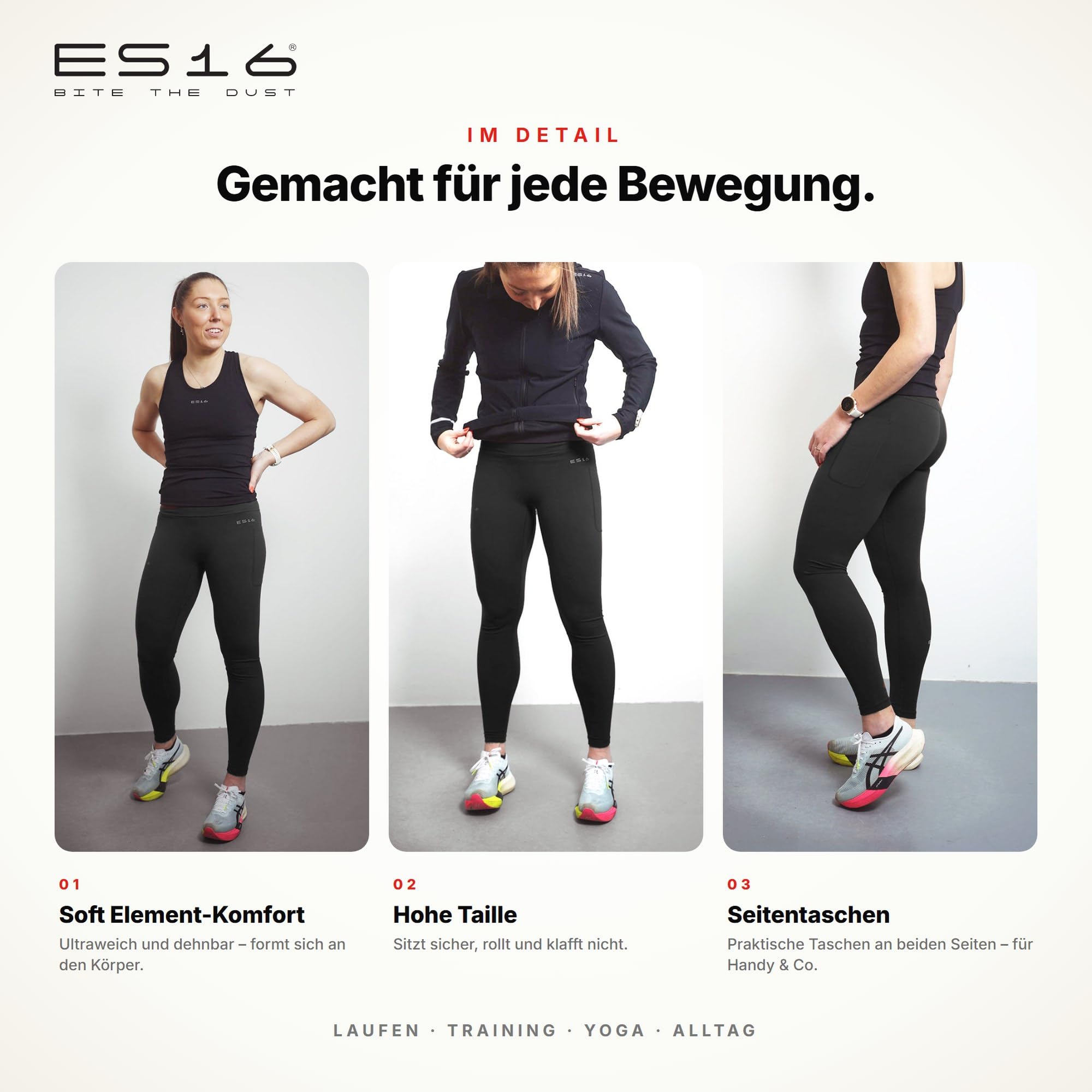 Tights Soft Element Mujer | Leggings Deportivos Suaves y Funcionales para Fitness, Yoga y Running – Mallas Elásticas Transpirables