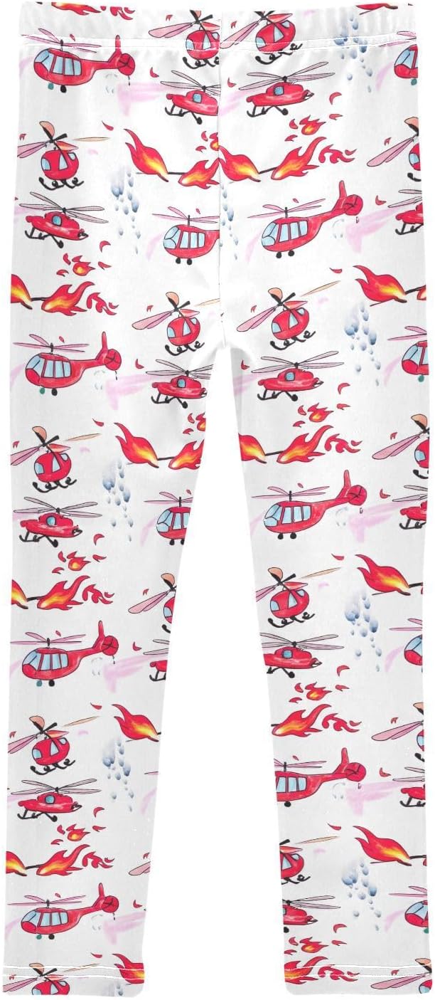 GAIREG Kids Full-Length Leggings Firefighter Helicopter