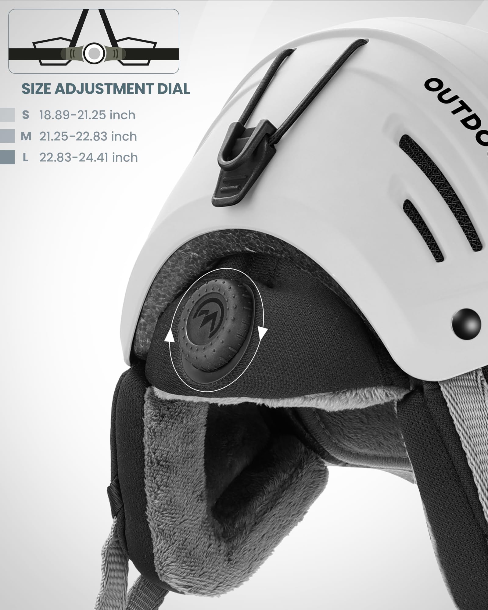OutdoorMaster Casco Sci Uomo/Donna Modello Kelvin II, Con14 Canali di Ventilazione e Sistema di Regolazione a Rotella, Fodera Rimovibile, Certificato ASTM, per Sci e Snowboard