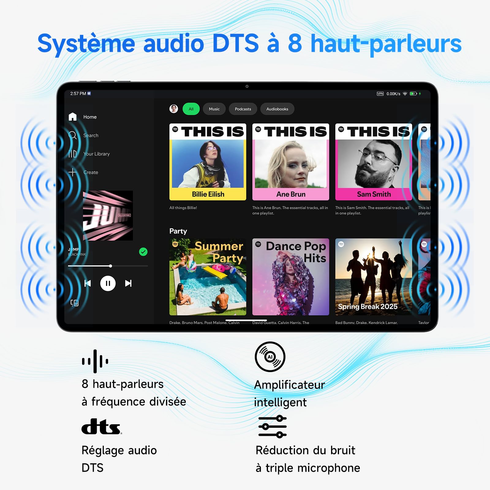 ALLDOCUBE Tablette 13 Pouces,Tablette Android 15000mAh Compatible avec l'IA | Tablette de jeu Snapdragon 7+ Gen 3, 24Go RAM+256Go ROM, 8 haut-parleurs avec audio DTS, Wi-Fi 6/BT 5.4/2880x1840 à 144Hz