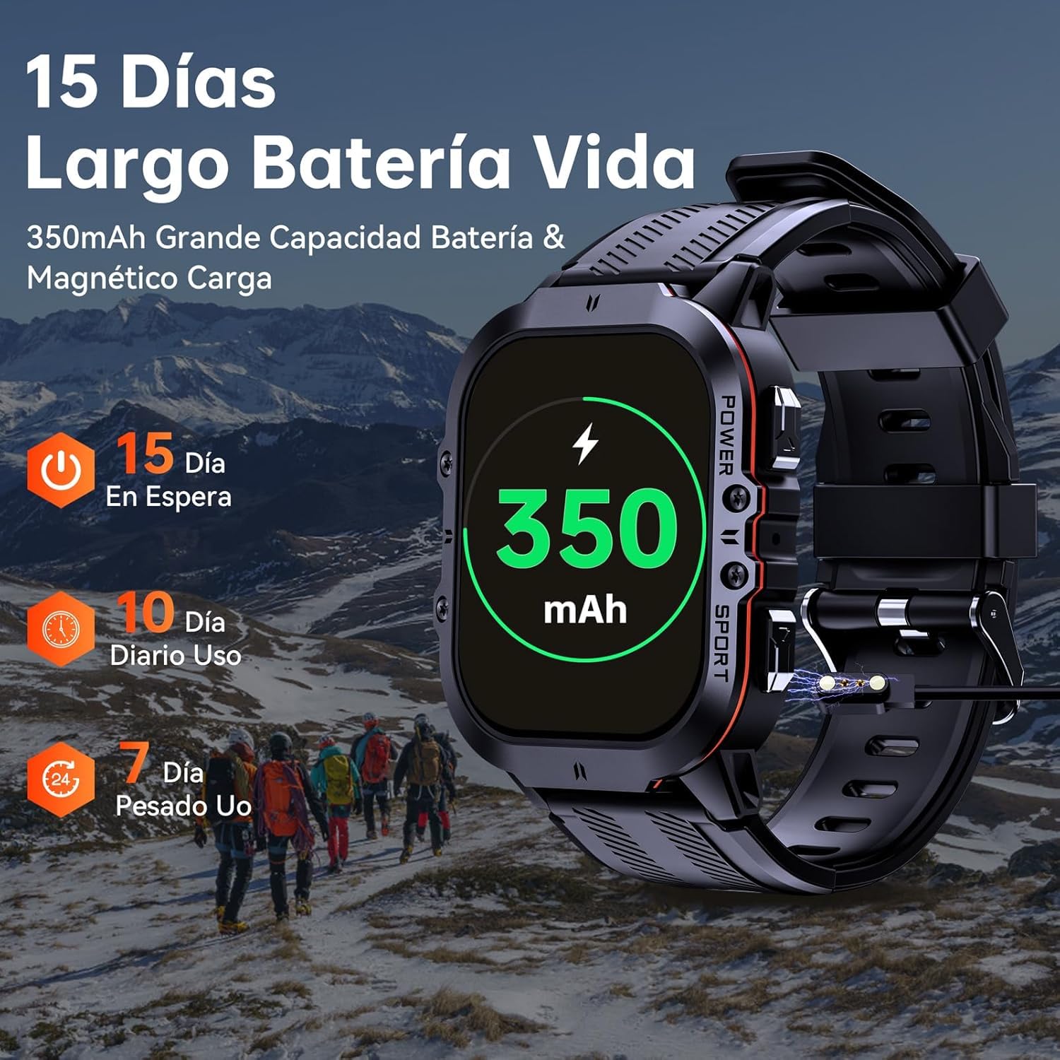 OUKITEL BT20 Smartwatch Uomo,1,96'' AMOLED Schermo Orologio Intelligente,Bluetooth Chiamata Assistente Vocale,Impermeabile 5ATM con Cardiofrequenzimetro,Contapassi Sonno per Android iOS
