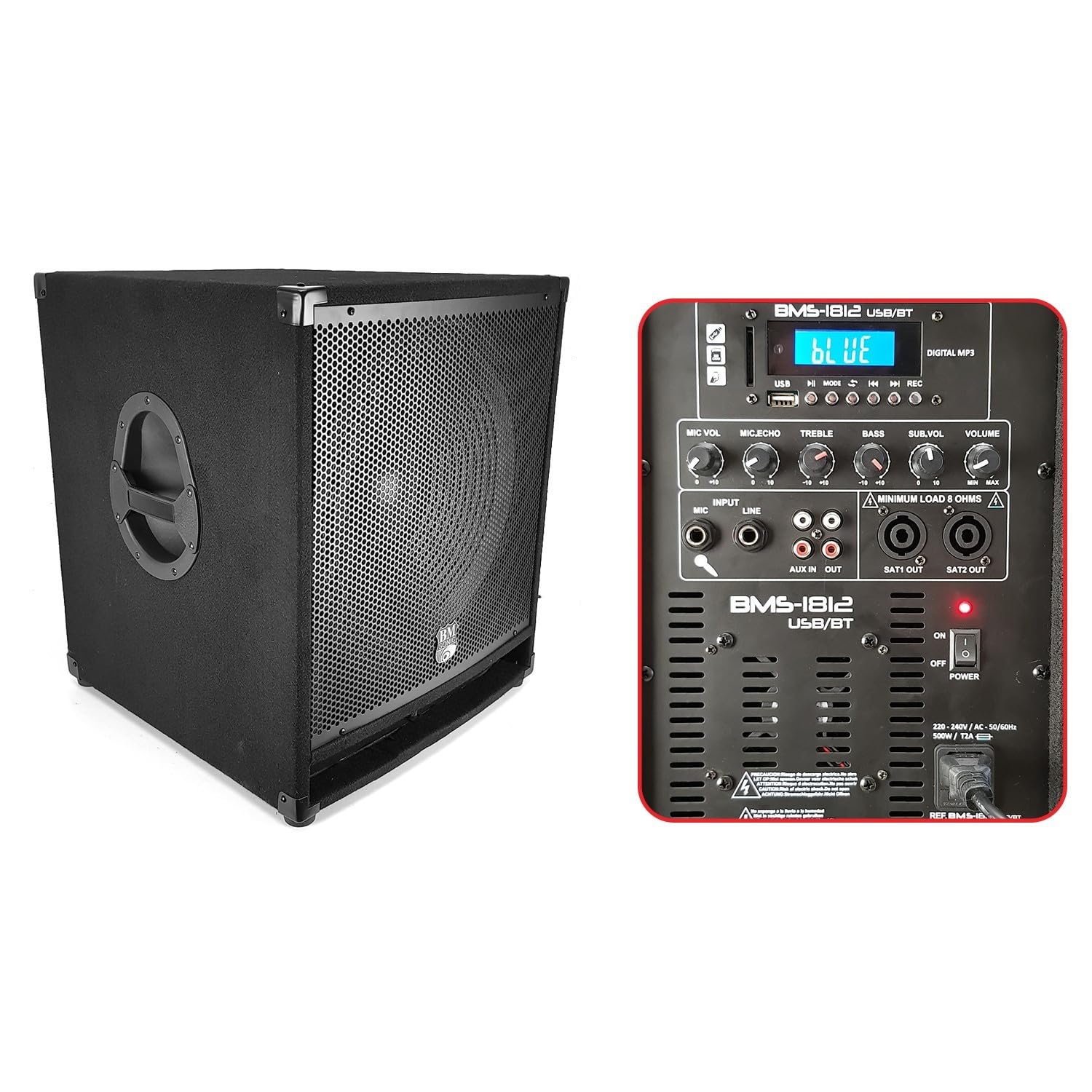 Pack SONORISATION Complet BM Bmsonic 2400W USB/BT MKII - 2 Enceintes 12" + Caisson SUB Actif 18" Animation Mobile Mariage
