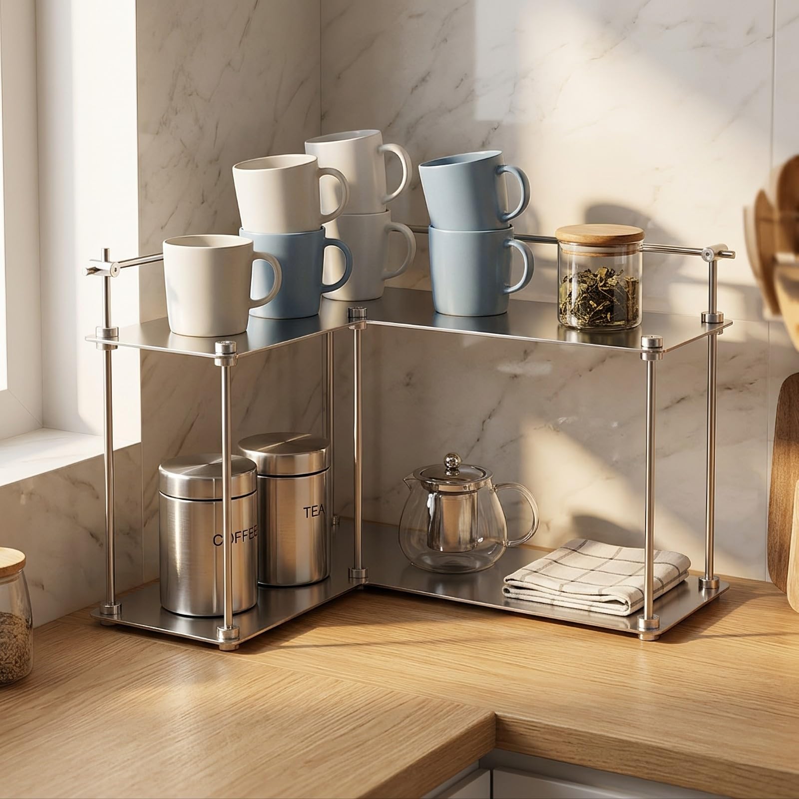 predolo Support Rangement Peu Encombrante, Robuste, pr Cuisine, Espace café, Bureau