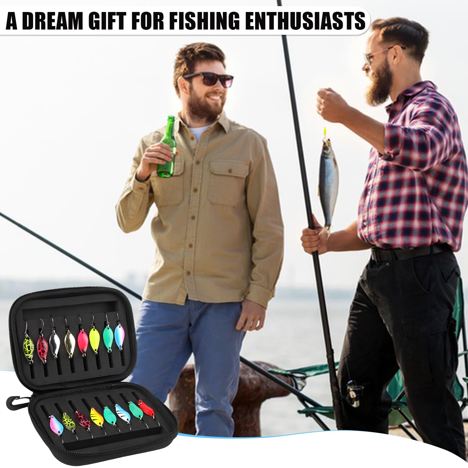 RYAN 16 Pezzi Spoon Trout Area Artificiali Spinning Mare 2.5/3.5/5g cuCchiaini Pesca con Borsa Portatile per Pesca alla Trota in Acqua Dolce e Salata Salmerini Esche Artificiali Spinning