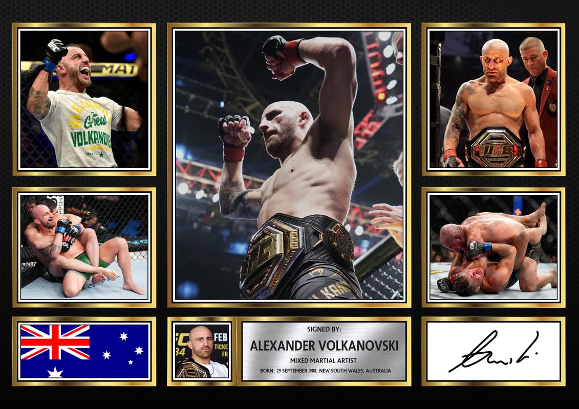 Alexander Volkanovski Signed Autograph Photograph Display - Perfect for MMA Fans, A4 Poster Print (297x210mm) - Limited Edition Autograph Fan Gift – Collectible Memorabilia Merchandise