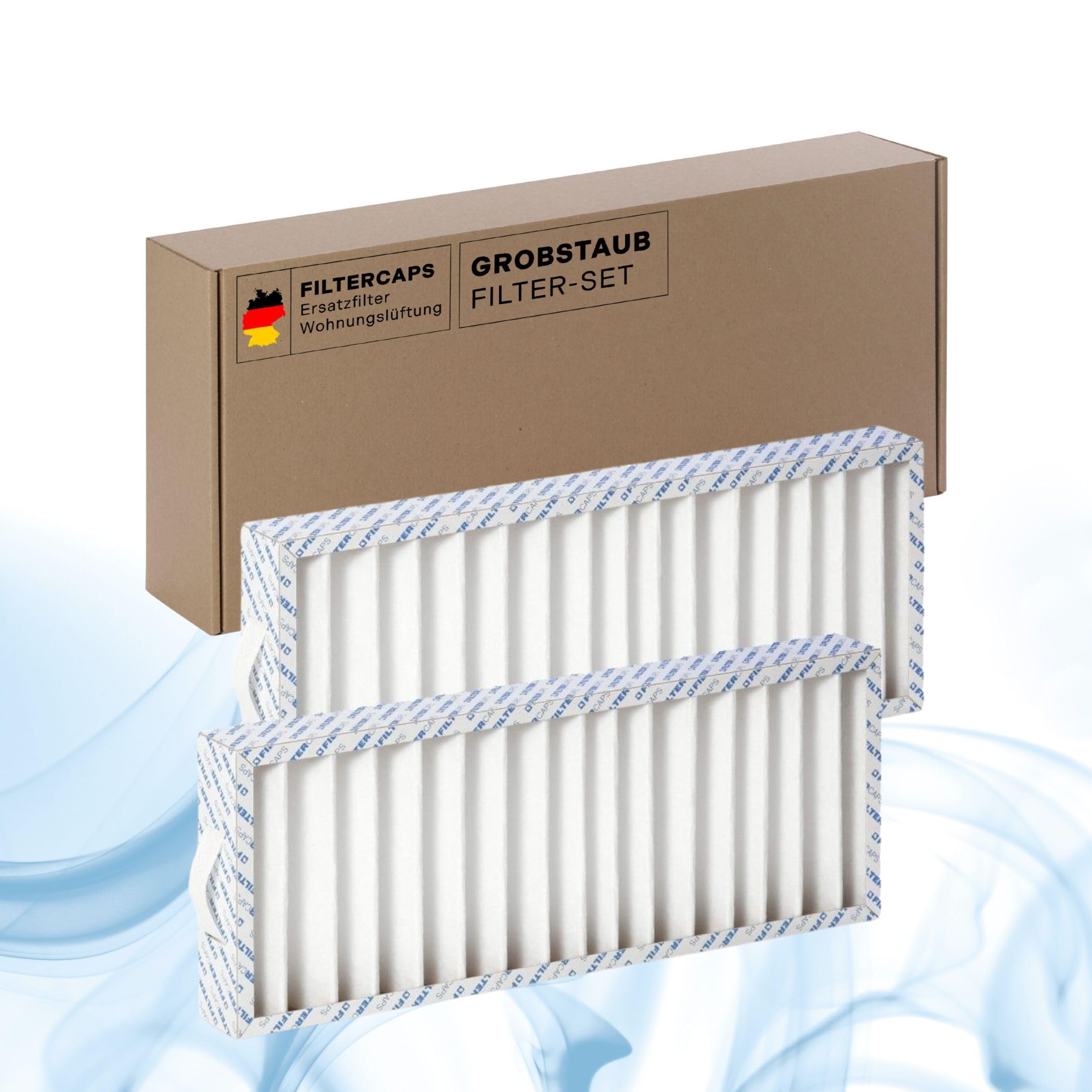 FILTERCAPS Filter for Pluggit Avent P310, Replacement Filter Set 2 x G4, Replaces APFG4F7-310, Air Filter for HVAC Ventilation System, Home Ventilation, 2 x G4 Filter 412 x 159 x 46 mm