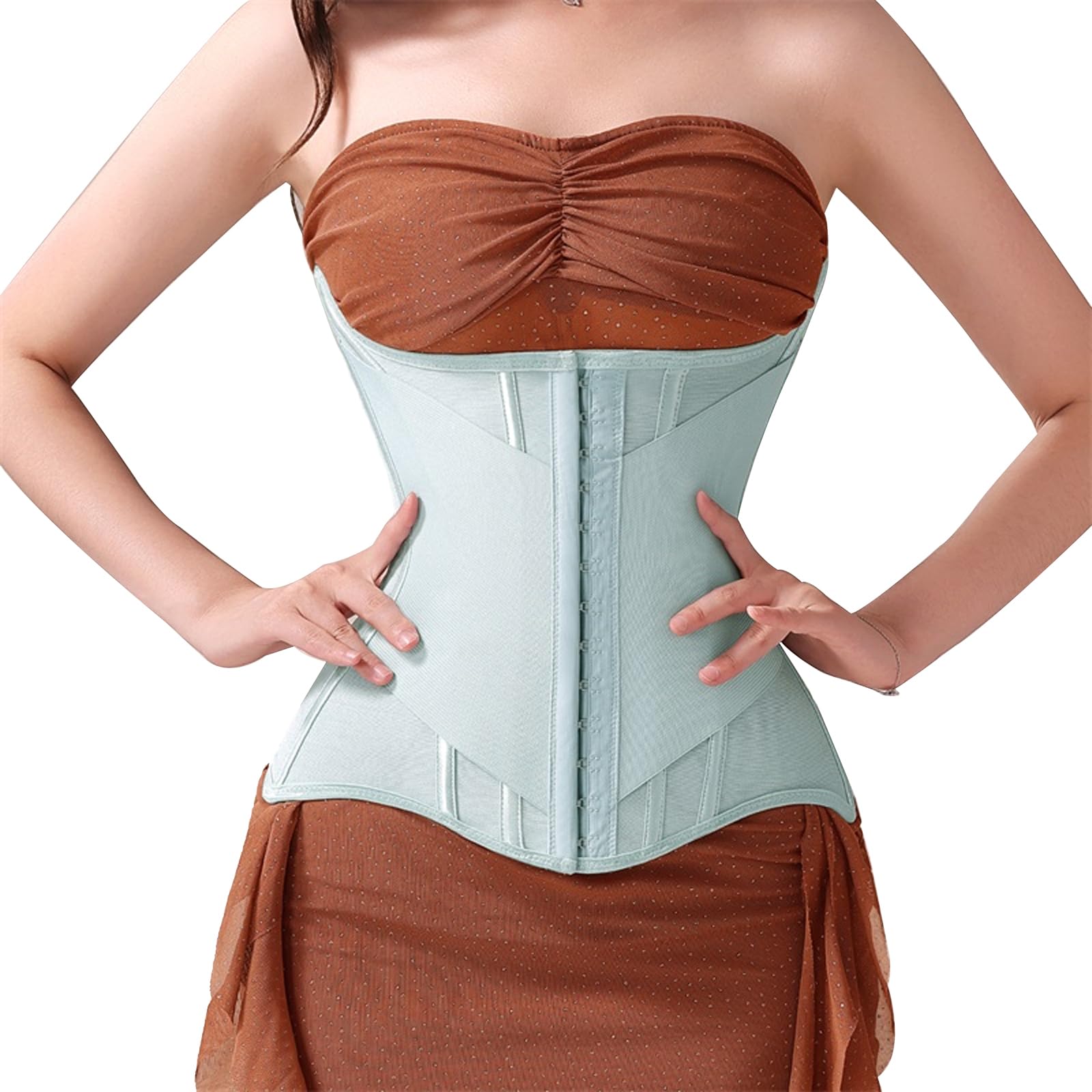 Cinturón abdominal en forma de U verde menta para soporte lumbar XL 8