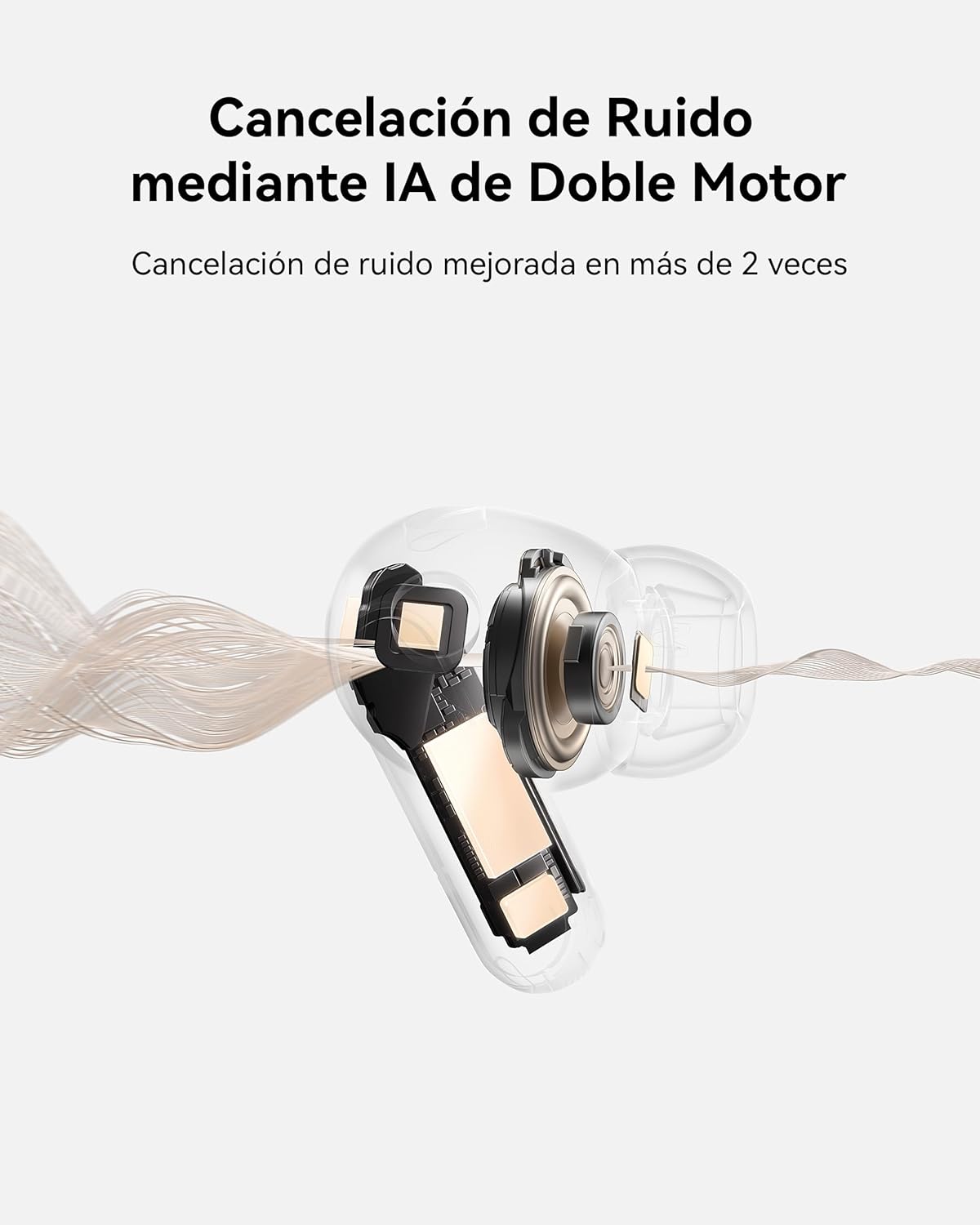 HUAWEI FreeBuds Pro 5 Auriculares Inalámbricos Bluetooth, Cancelación de Ruido IA de Doble Motor para Negocios y Oficina, Ajuste Seguro Sonido Inmersivo, Llamadas Estables, Garantía de 42 Meses, Sand 5