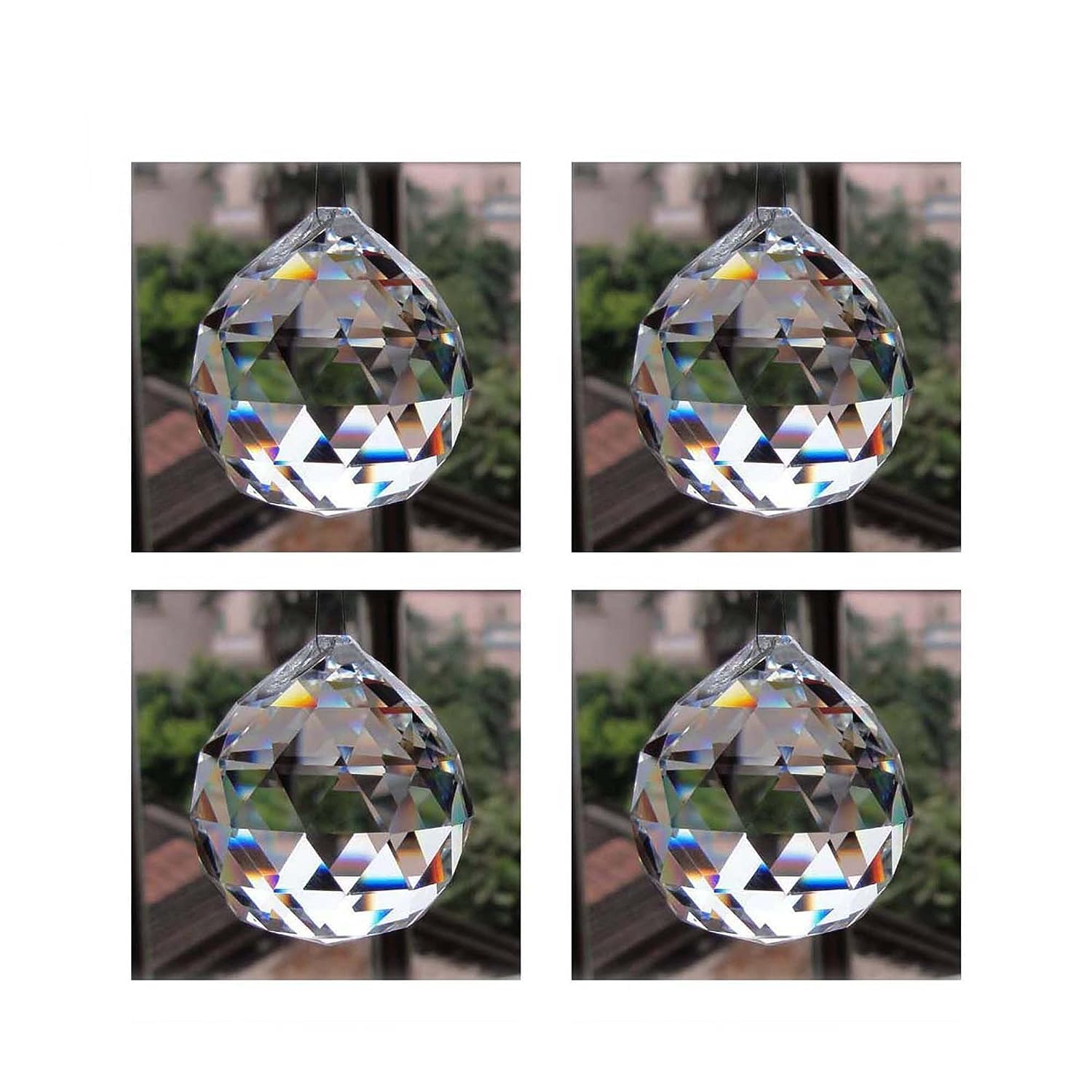 Glass Sun Catcher Positive Energy Reiki Feng Shui Lamp Prism Rainbow Crystal Ball Pack of 4-image-20