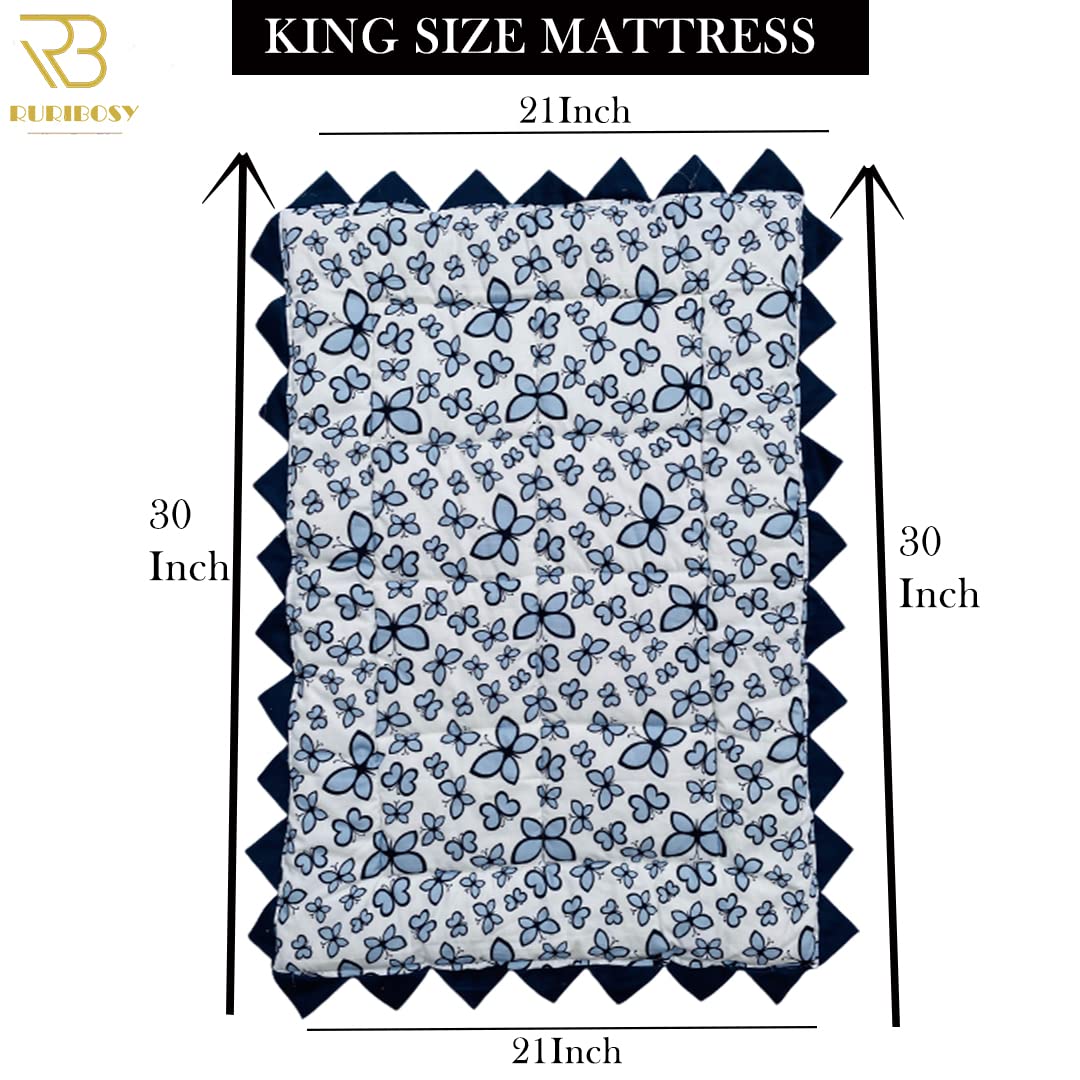 RURIBOSY| Bedding Mattress for Baby, Made with Pure Cotton, Age(0-1.5yr), King Size, Plush, White - Image 2 thumbnail