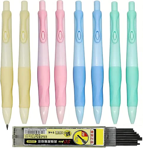 12 Pack Cute 2.0mm Mechanical Pencils Grip Trainer+10 Pcs 2B