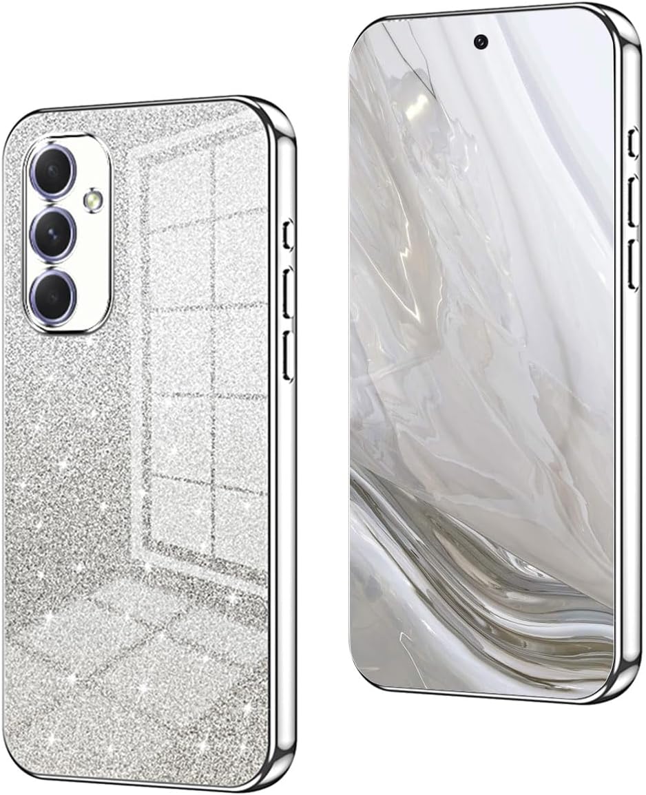 coque Samsung s25 Edge – Coque Pétillant pour Samsung Galaxy S25 Edge, Très Mince Glitter Pailleté Souple TPU Antichoc Housse, Luxe Brillant Bling Transparent Femmes Filles Étui, Argent