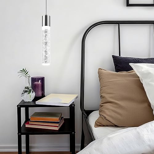 Miniatura 9 de Esfos Luces colgantes para isla de cocina, paquete de 3, 6500 K, modernas luces de isla de cocina, accesorios de iluminación de techo con burbuja de