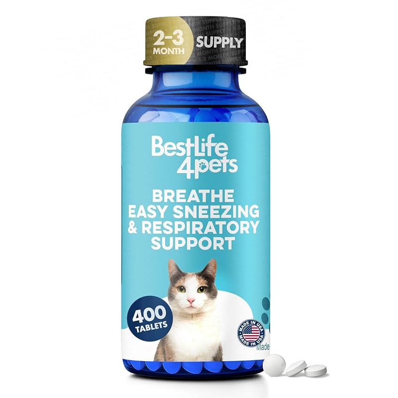 Suplemento para Cuidados Respiratórios de Gatos BestLife4Pets, 400 Comprimidos
