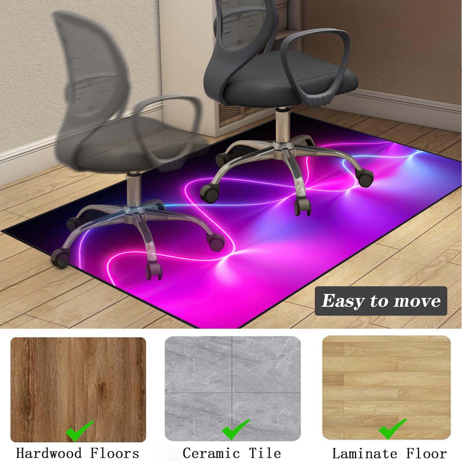 200 x 210 cm Tapis de Sol Bureau, Tapis de Protection du Sol pour Chaise de Bureau, Tapis de Chaise de Bureau pour Moquette, Tapis Gaming Sol pour Chaise de Bureau stratifiée, Bureau et Chambre