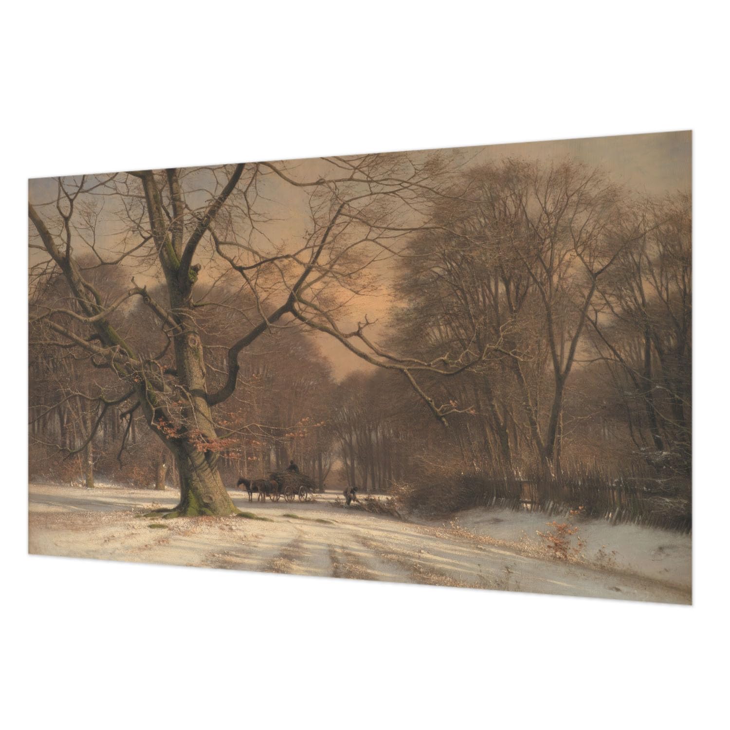 Papier peint intissé paysage d'hiver 416x254 cm grand format pour salon et chambre