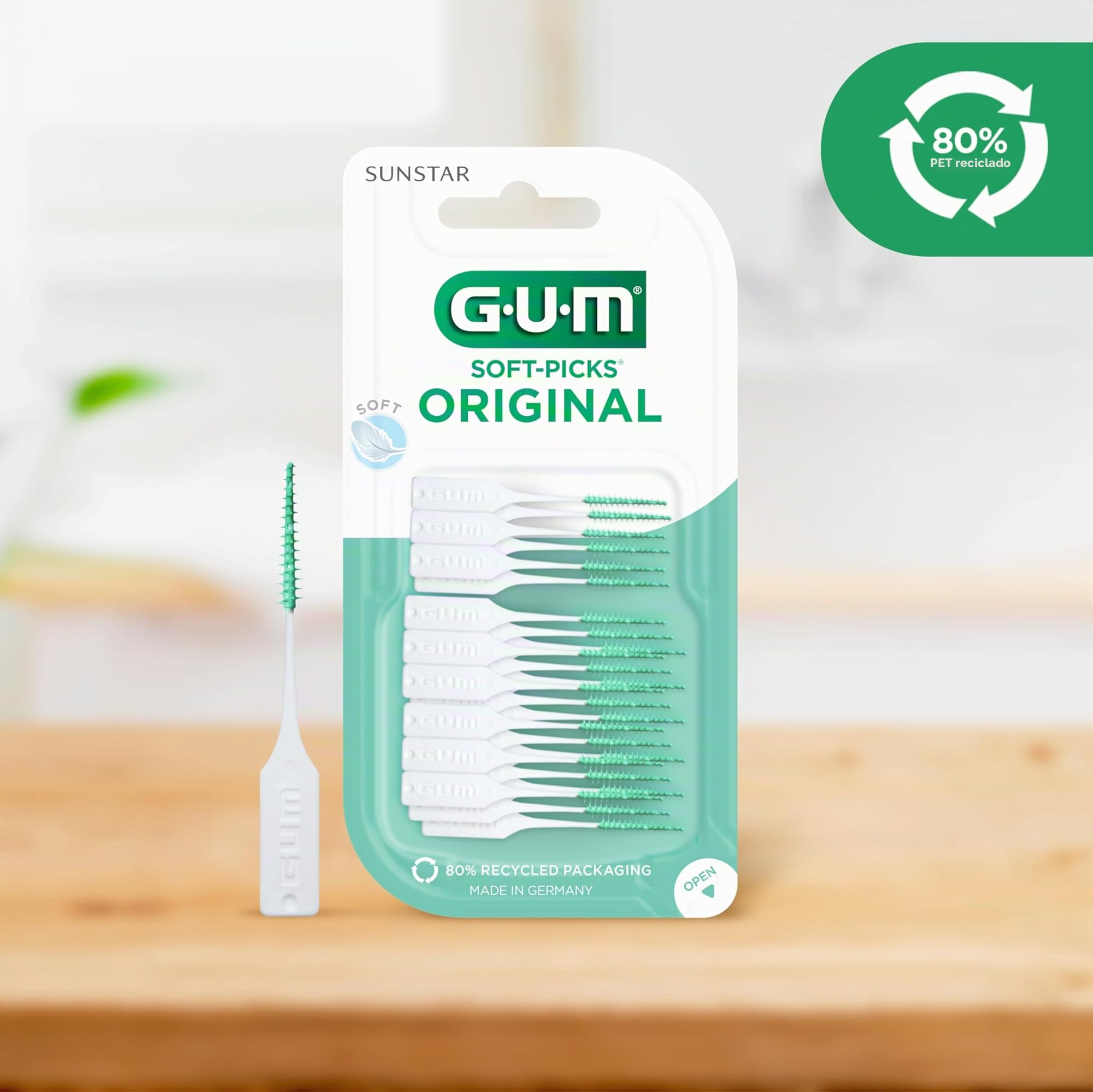 GUM SOFT-PICKS ORIGINAL Palillos Interdentales de Goma/Eliminan eficazmente los restos de alimentos y la placa/Sin látex, madera ni metal (M - [6x50])