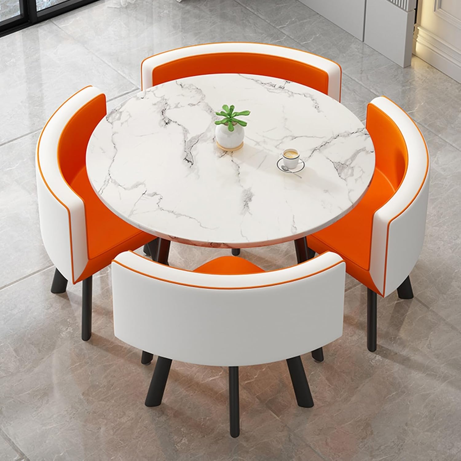 Brown Meeting Table Reception Coffee Chair Set Small Round Negotiation Sales Office Space-Saving Shops Tables