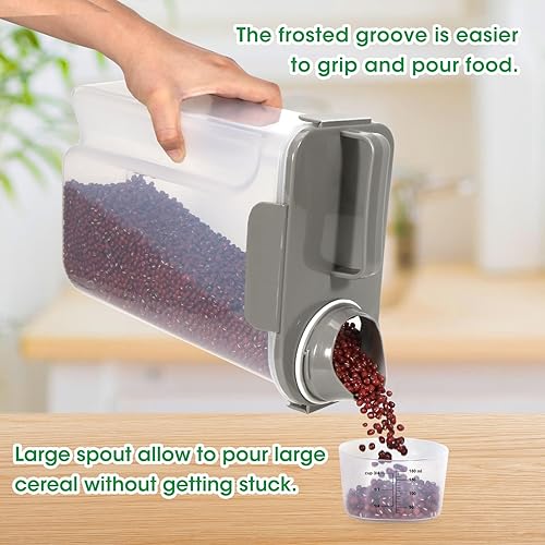 Miniatura 3 de TBMax Recipiente hermético de arroz de 10 libras, dispensador de cereales, contenedor de almacenamiento de alimentos para mascotas, gatos, perros,