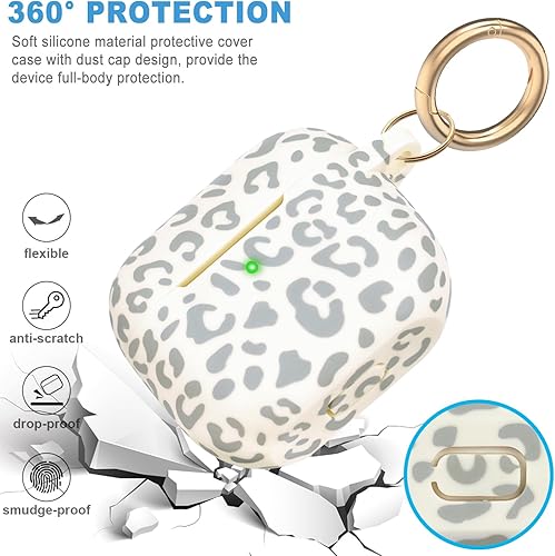 Miniatura 6 de Gawnock - Funda de silicona para Airpods 3 2021, funda suave flexible para Airpods de 3 generación con estampado floral para mujeres y niñas con