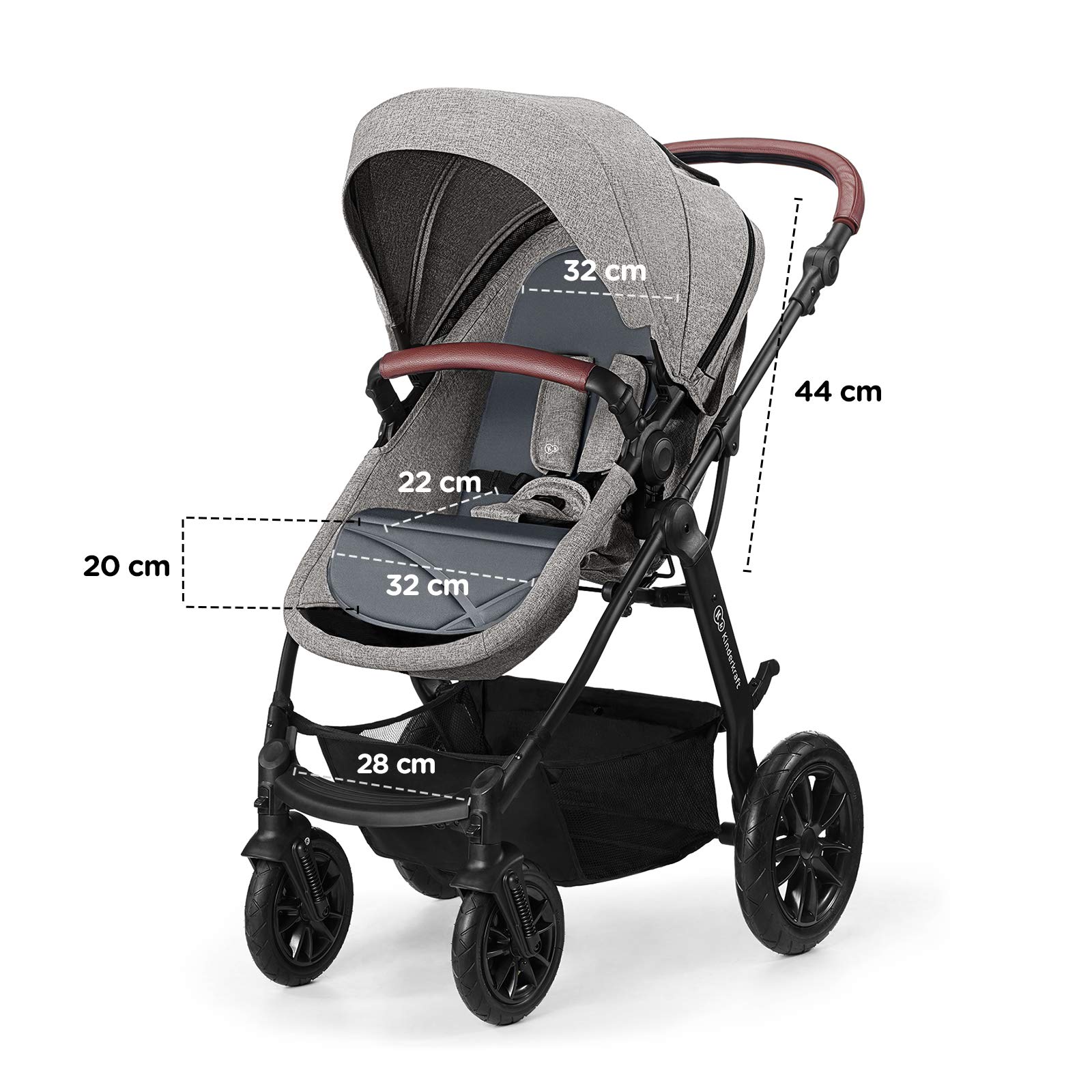 Kinderkraft Xmoov 3in1 Travel System With Car Seat Included Denim