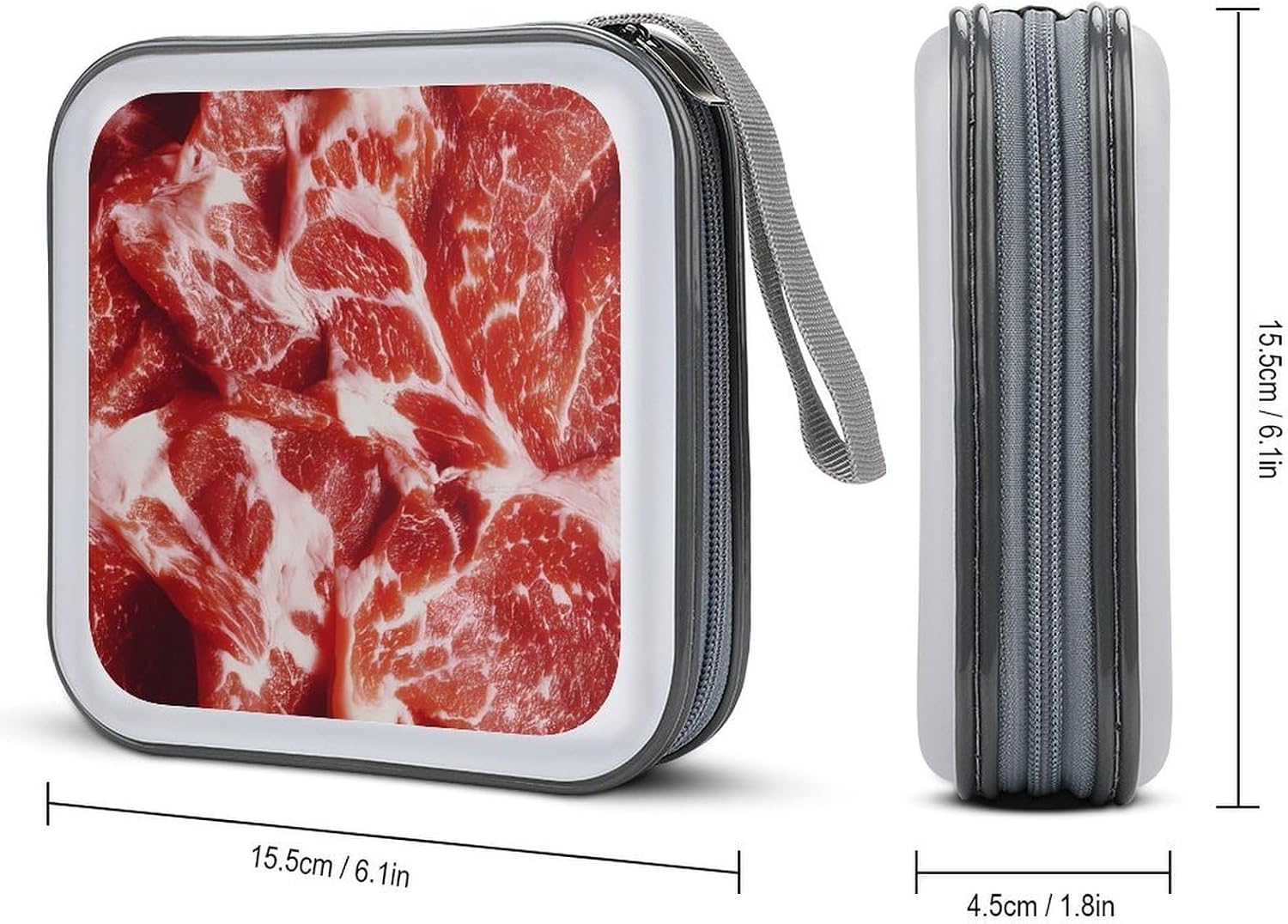 Rawed Meat Pattern Protective CD Case Storage Rack 40 Capacity DVD Holder Organizer Car Travel