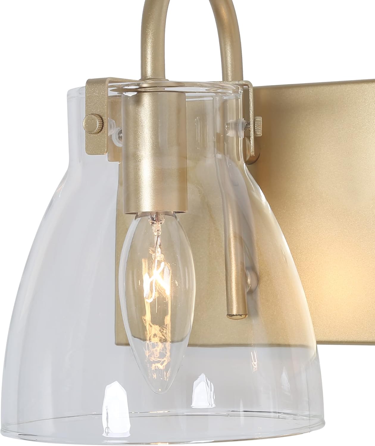 KSANA Bathroom Light Fixtures, 4-Light Gold Vanity Light with Clear Glass Shade, 29.5’’ Large Modern Bathroom Lighting Over Mirror