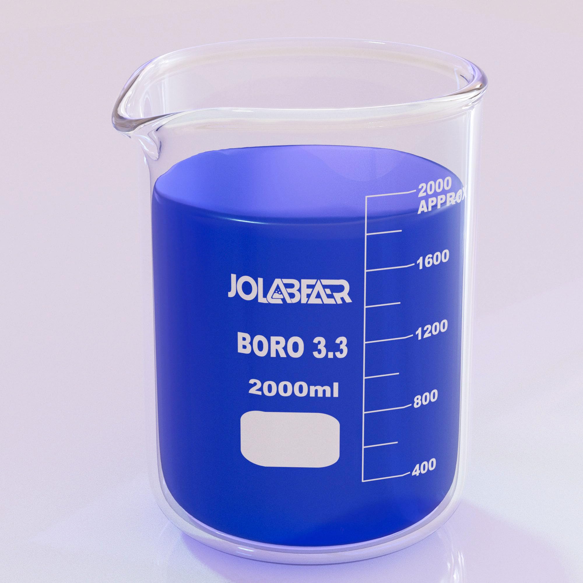 JOLABEAR 2000mL/2L Graduated Lab Glass Beaker