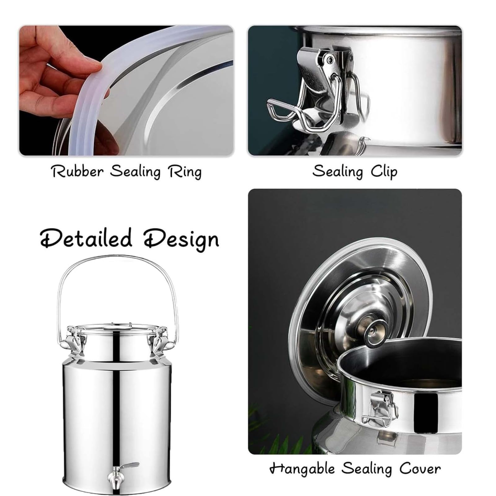 Contenedor de Acero Inoxidable para Transporte y Almacenamiento de líquidos en cocinas y manipulación de Bebidas.