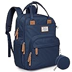 RUVALINO Diaper Bag Backpack, Multifunction Travel Pack Maternity Baby Changing Bags, Large Capacity, Waterproof, Peacock Blue