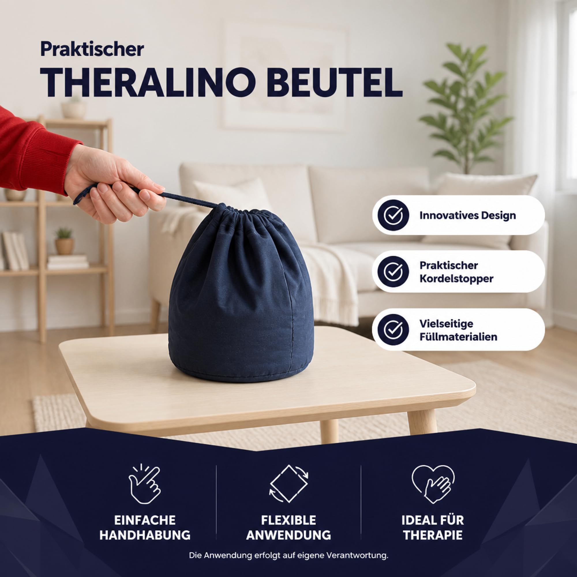 ATC Handels GmbH Theralino® Beutel – Flexible Aufbewahrungs- und Anwendungslösung für Sensorik & Sensibilität – mit Kordelstopper, 32 cm hoch