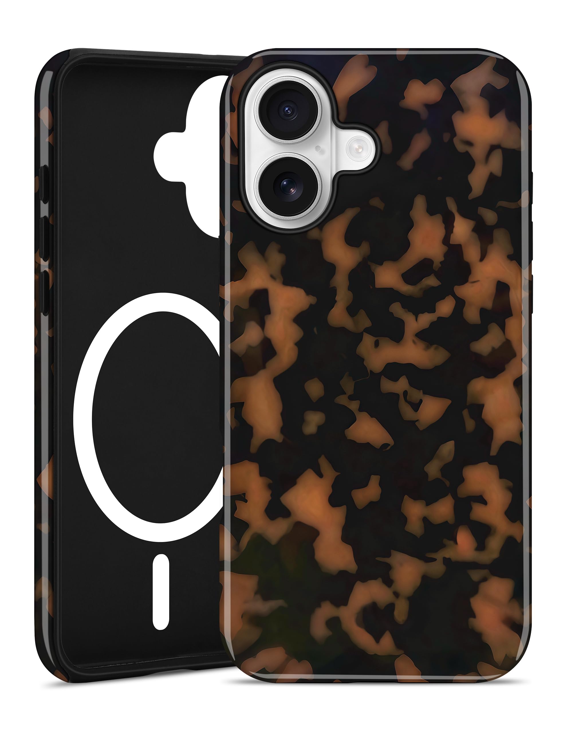 Photo 1 of Jusy Magnetic Brown Tortoise Shell Phone Case for iPhone 14 Pro Max,Yellow