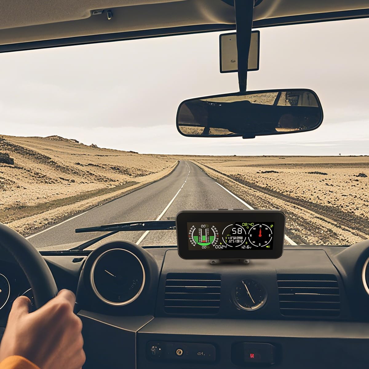 Auto Inclinometro Digitale GPS HUD Pitch Angle Slope Meter MPH Speedometer con Bussola per Veicoli Fuoristrada SUV