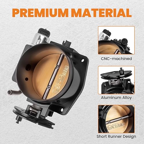 Miniatura 2 de maXpeedingrods Cuerpo del acelerador de 3.622 in para LSX LS1 LS2 LS3 LS6 LS7 para GM Gen III con TPS IAC 4 Bolt