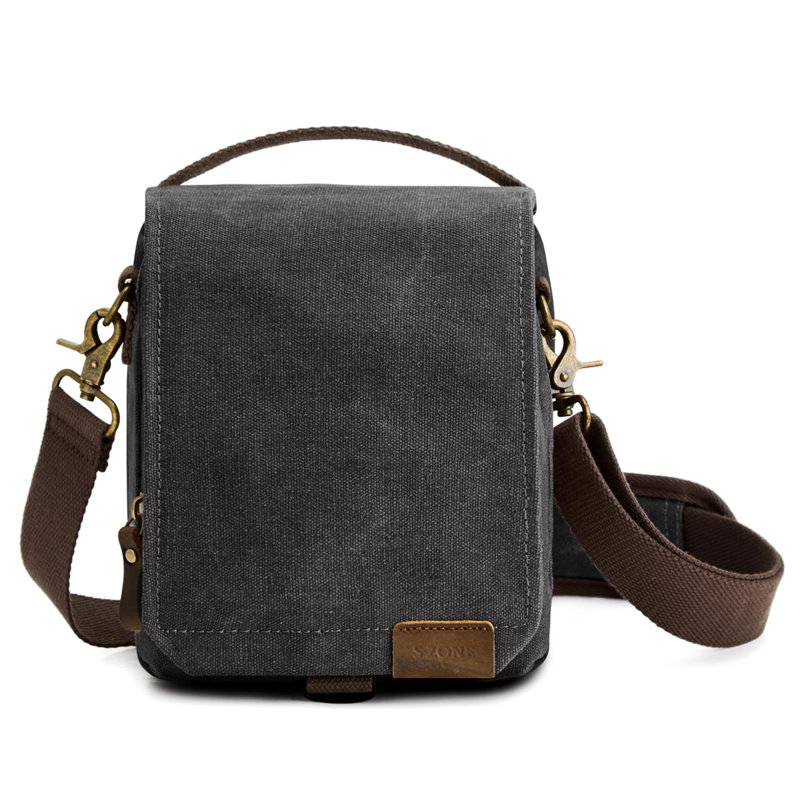S-ZONE Kameratasche Kleine DSLR SLR Wasserabweisende Canvas Fototasche Schultertasche Kameratasche zum Umhängen für Fotografen