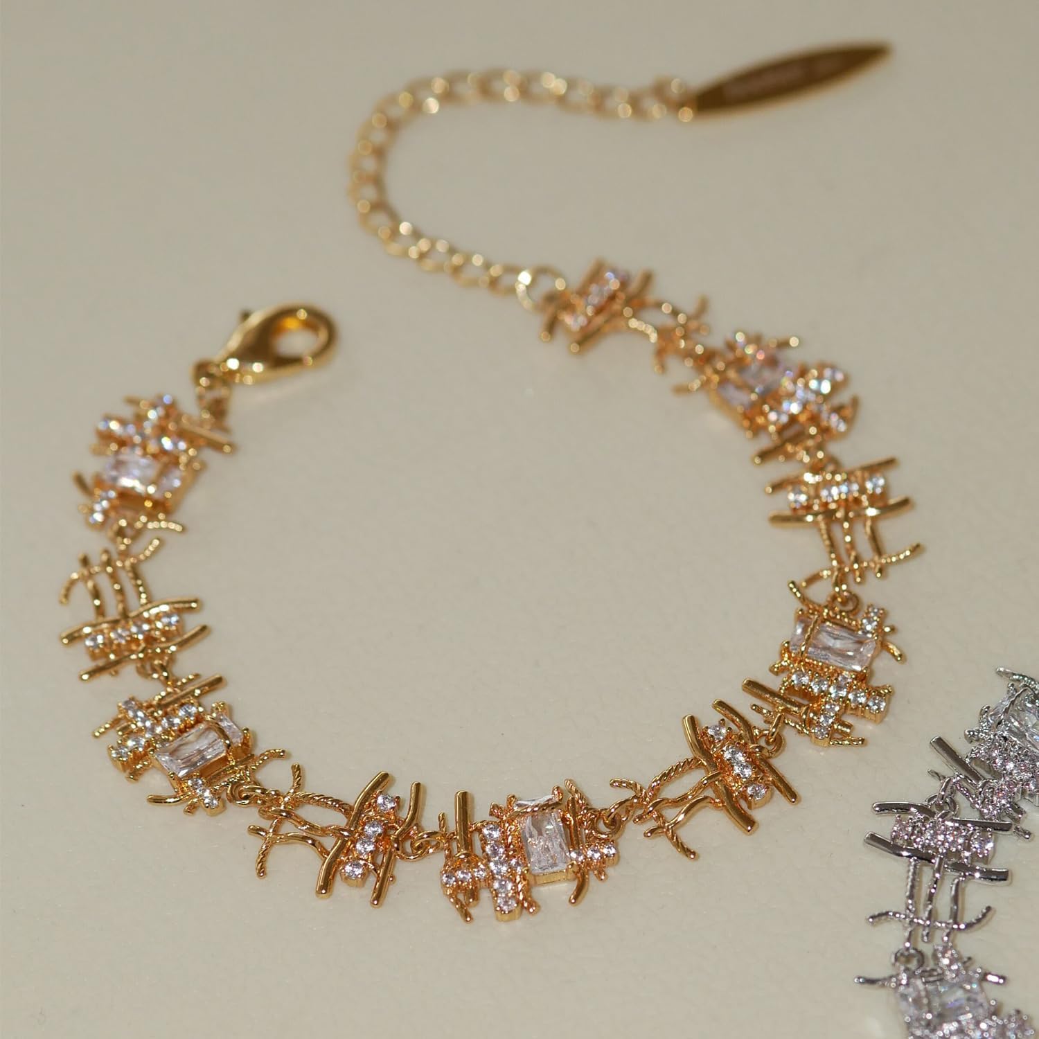 Gold Bracelets for Women 18K Real Gold Plated Jewelry Trendy Dainty Braided Cubic Zirconia Chain Bracelets Costume Fashion Filled Gifts for Women - Image 4