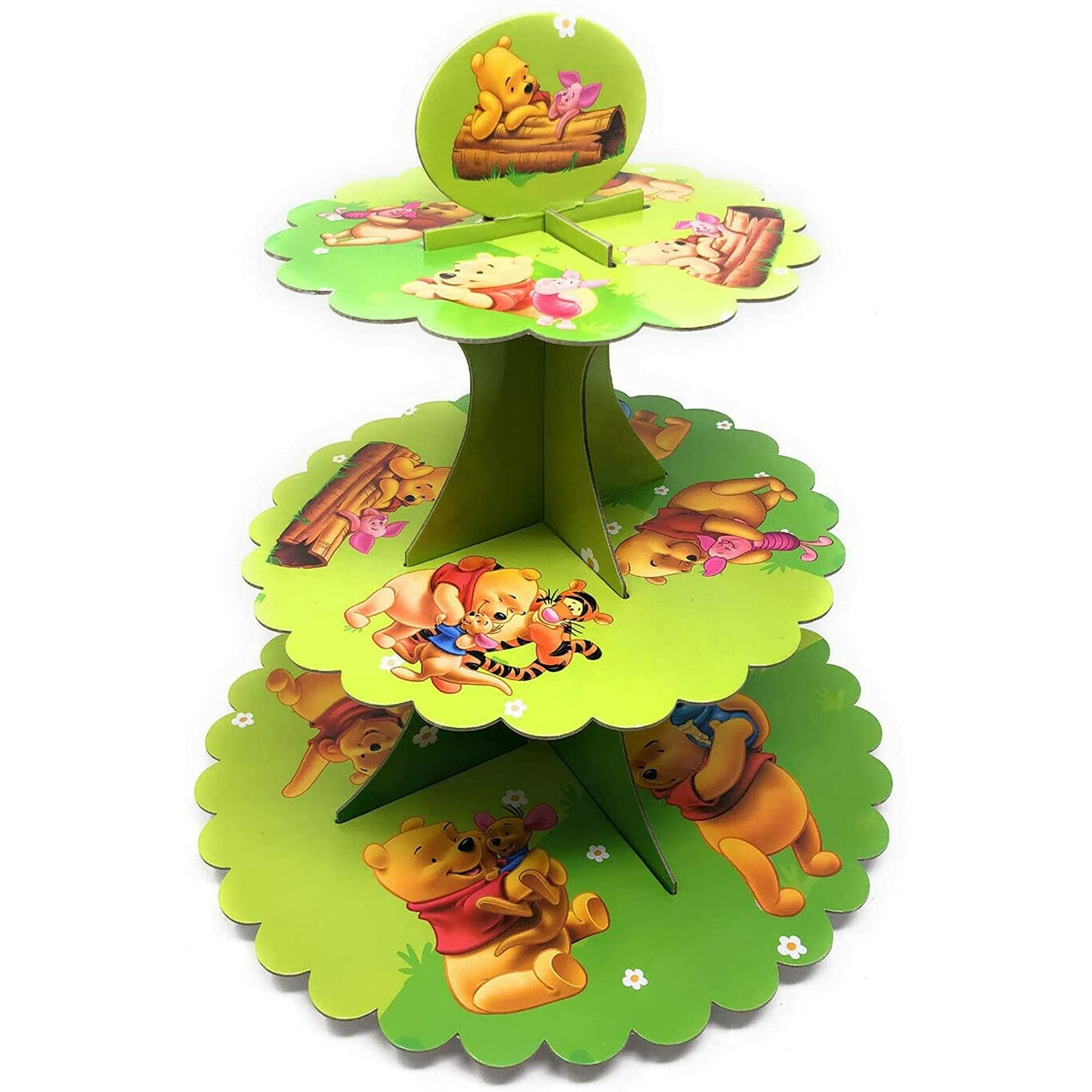 Soleebee Alzata per Torte in Cartone - 3 Ripiani, Supporto per Cupcake, Muffin e Dolci - Torre per Matrimoni, Compleanni, Feste - Accessorio per Panini (Dinosauro, 1 Pezzo
