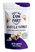 Vista 3 de Just The Fun Part Mini conos de gofres rellenos de chocolate blanco, Kosher, 4.23 onzas (paquete de 6)