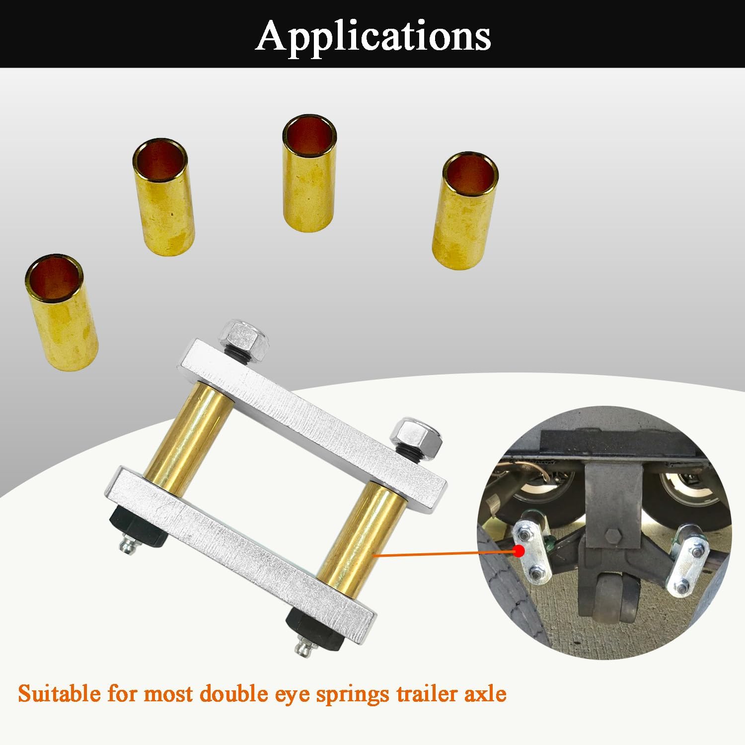 16Pcs Brass Trailer Leaf Spring Bushing Kit, 9/16" ID 11/16" OD