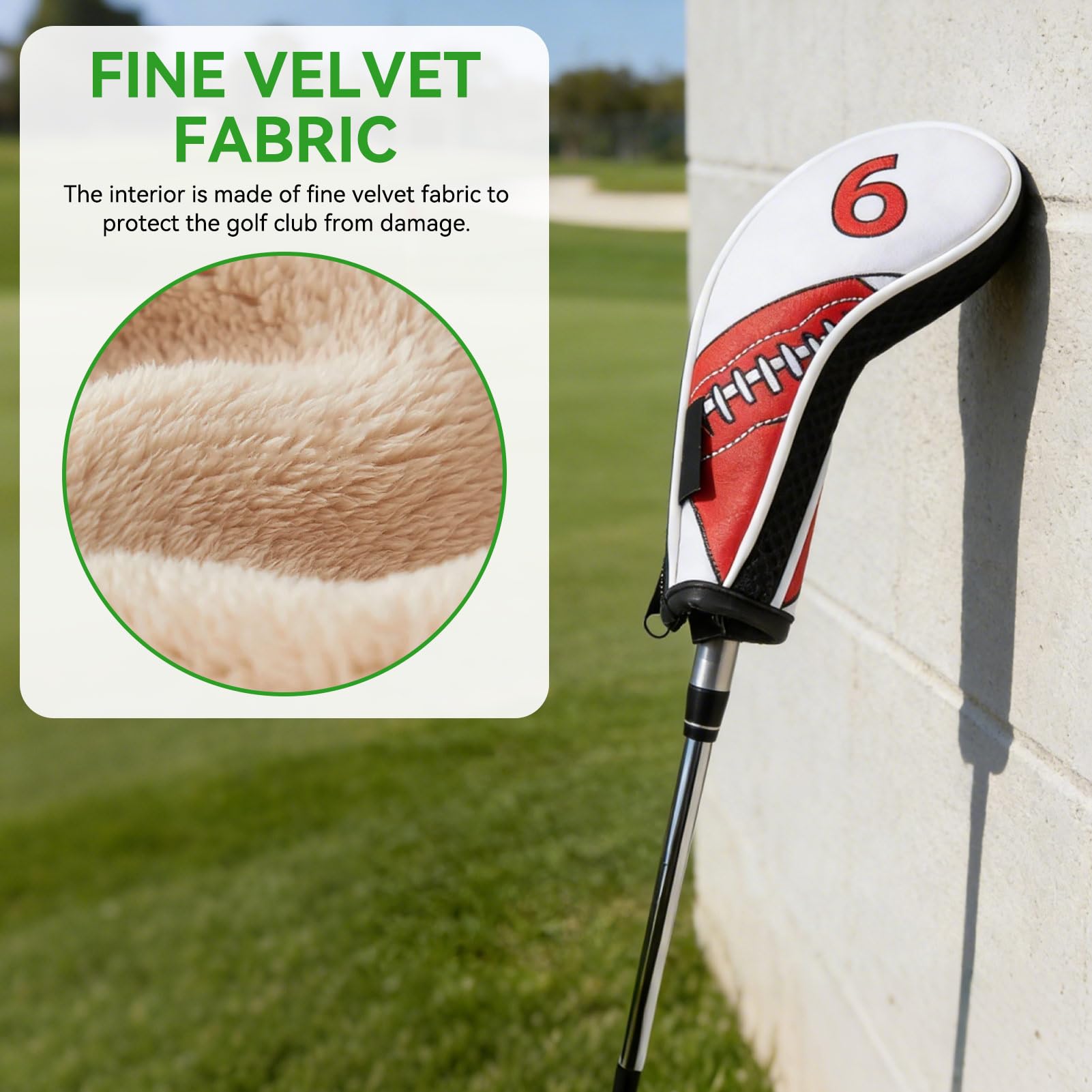 9Pcs Couvre-têtes de Clubs de Golf en Forme de Fer, Étanche Couvre-Clubs de Golf avec numéro pour Hommes Femmes, golfeurs droitiers et gauchers Compatibilité Universelle avec Tous Les fers
