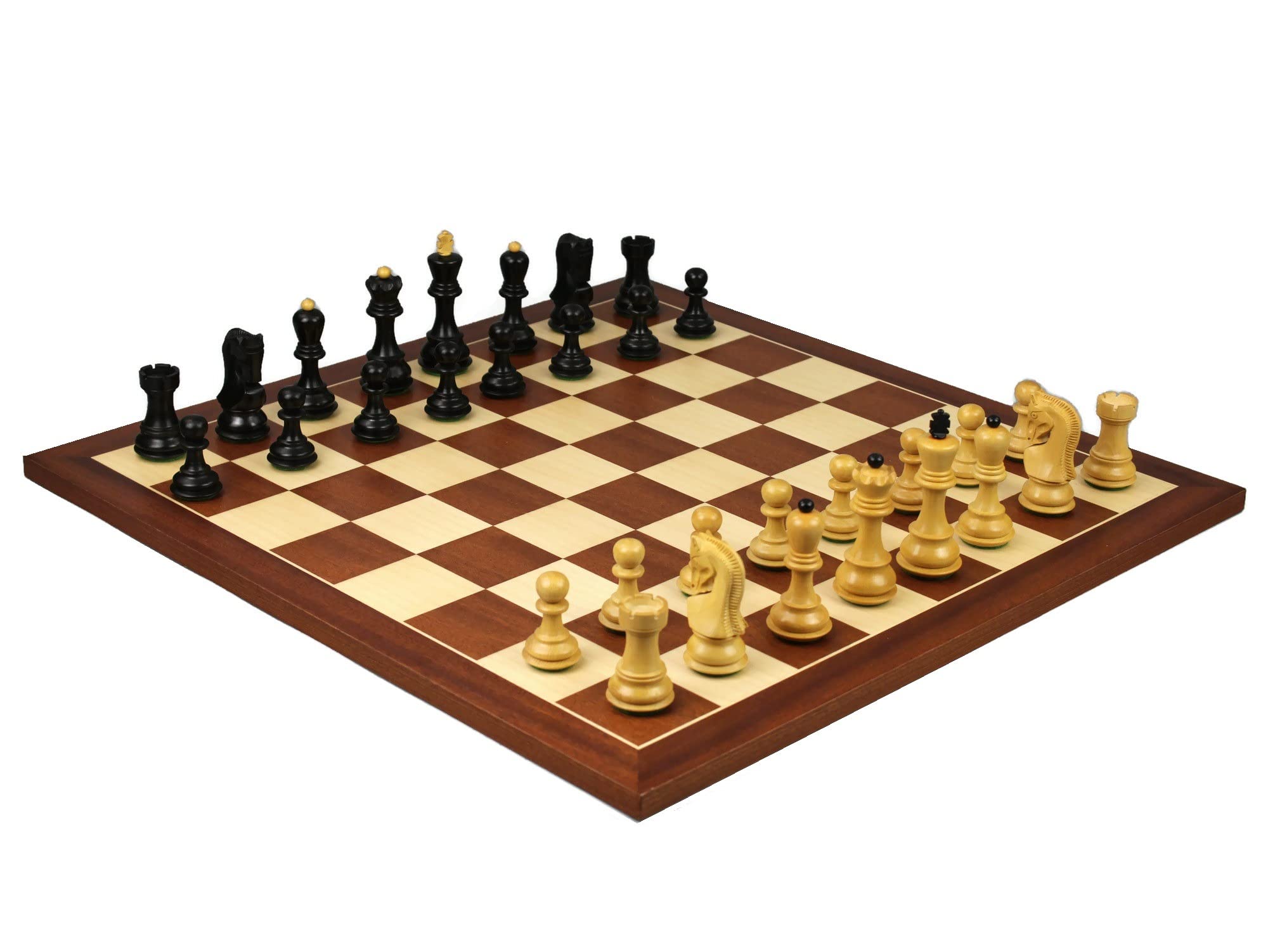 Set di scacchi in legno di mogano Tavola da 21 pollici ponderata Ebanizzata Zagabria Staunton Pezzi 9,75 pollici