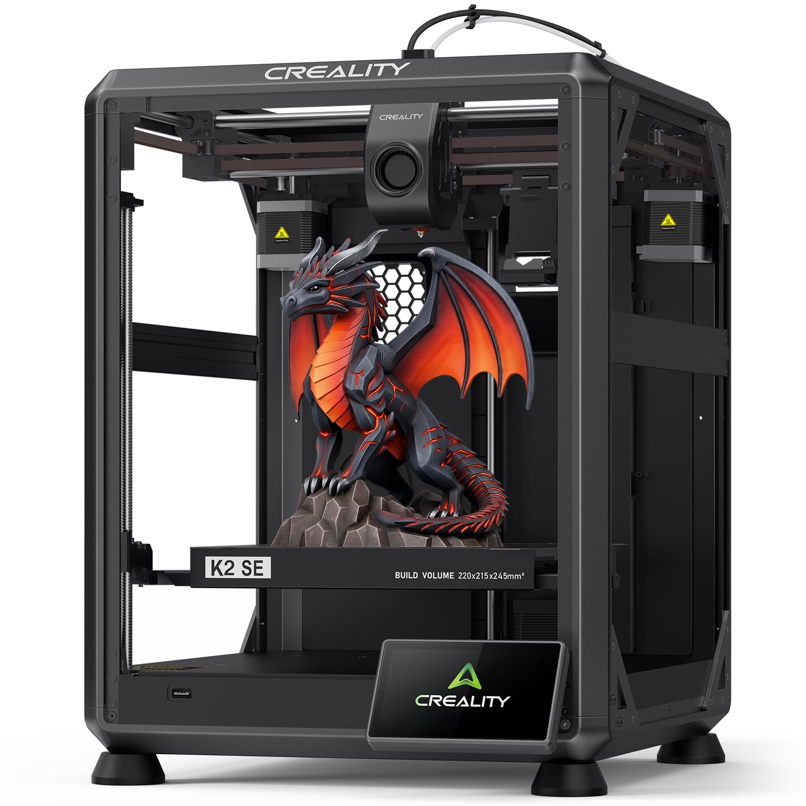 Creality K2 SE Impresora 3D compacta de sobremesa, impresión Multicolor con CFS, 500 mm/s, nivelación automática, Control de Vibraciones. Tamaño: 220x215x245 mm