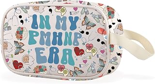WCGXKO PMHNP Gift Psychiatric Mental Health Nurse Practitioner Gift In My PMHNP Era Leather Zipper Clear Makeup Bag (PMHNP Cbag)